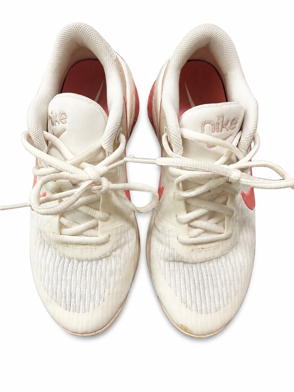 Nike Kids White and Light Pink Athletic Sneakers
